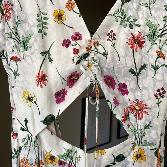 AFRM White Floral Long Sleeve Midi Dress sz XS - Picture 8 of 16